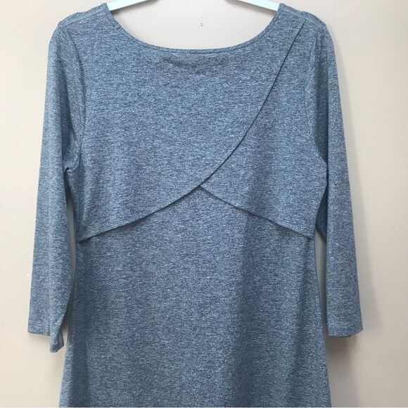 LN Patagonia Gray See Brook 3/4 Sleeve Heathered Dress (M) - Picture 7 of 10